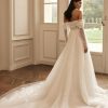 Luxury - strapless - longsleeves -aline - lightsilk - Wedding - dresses - sequined - vinava