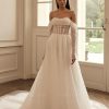 Luxury - strapless - longsleeves -aline - lightsilk - Wedding - dresses - sequined - vinava