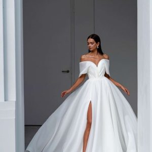 off-the-shoulder -wedding-dress-with-sleeves